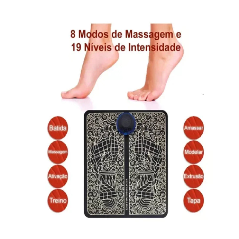 EMS Foot Massager Pad With Mini Neck Massager Patch, Wrist, Muscle Stimulation, Pain Relief, Shoulder, Leg, Arm Massage Mat, Sticker