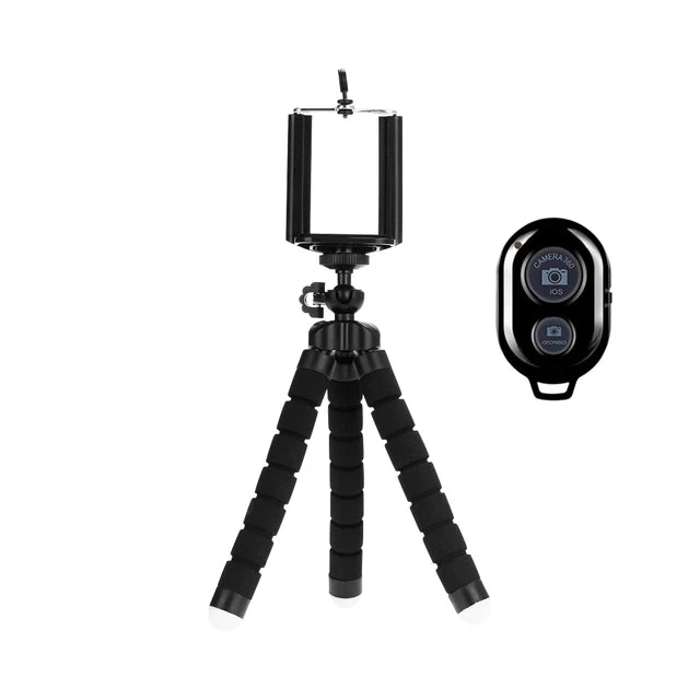 Suporte Tripé polvo para Selfie, mini suporte para câmera móvel, smartphone giro de 360 ° suporte do telefone bluetooth remoto para a sua câmera